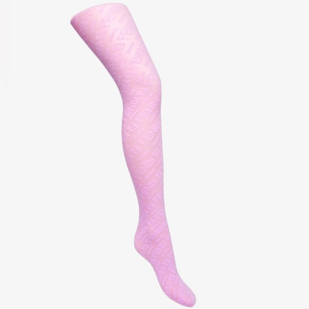 Fendi Pink Logo Women's Tights